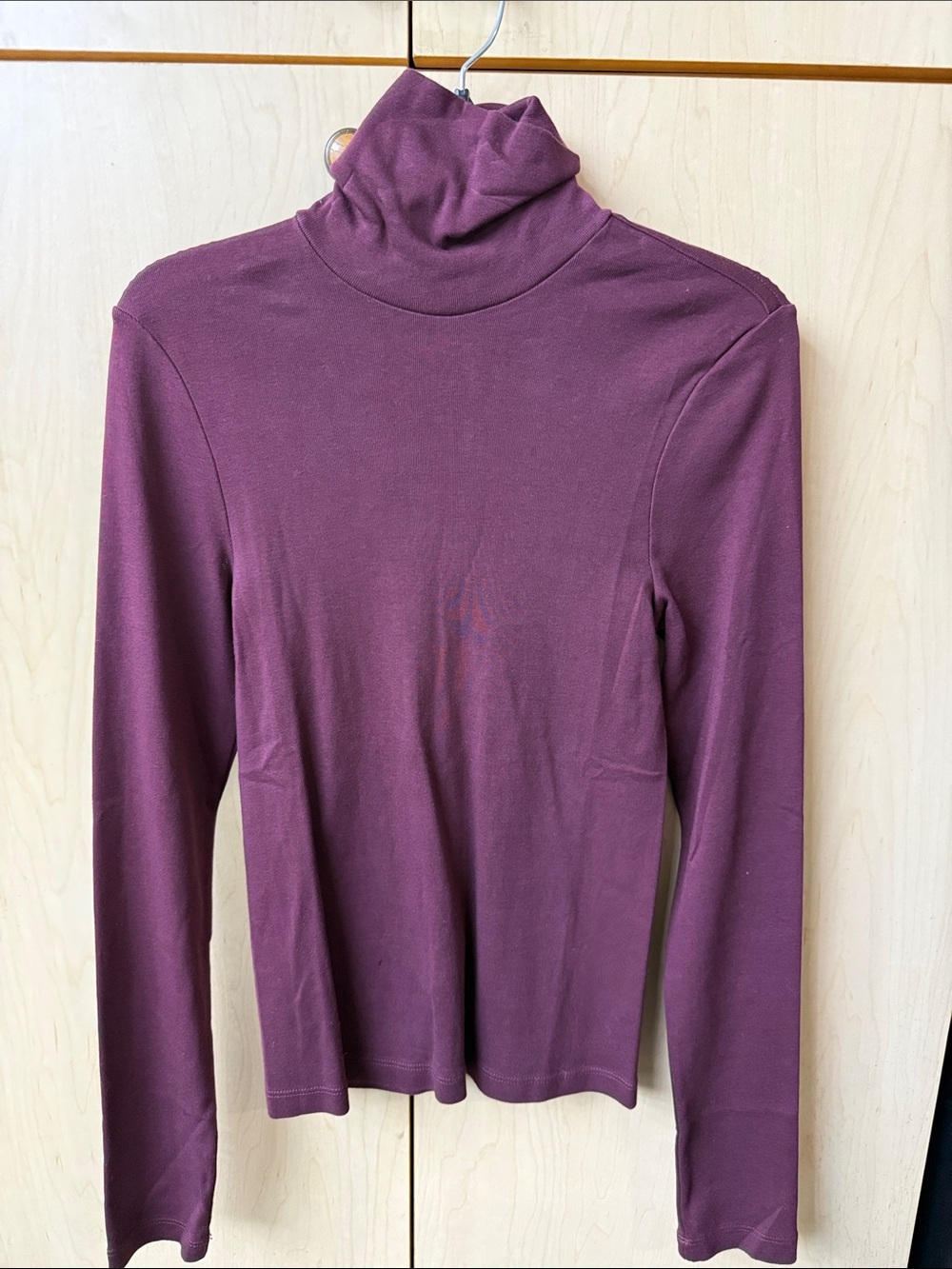 Enza Costa Plum Long-Sleeve Turtleneck Top
